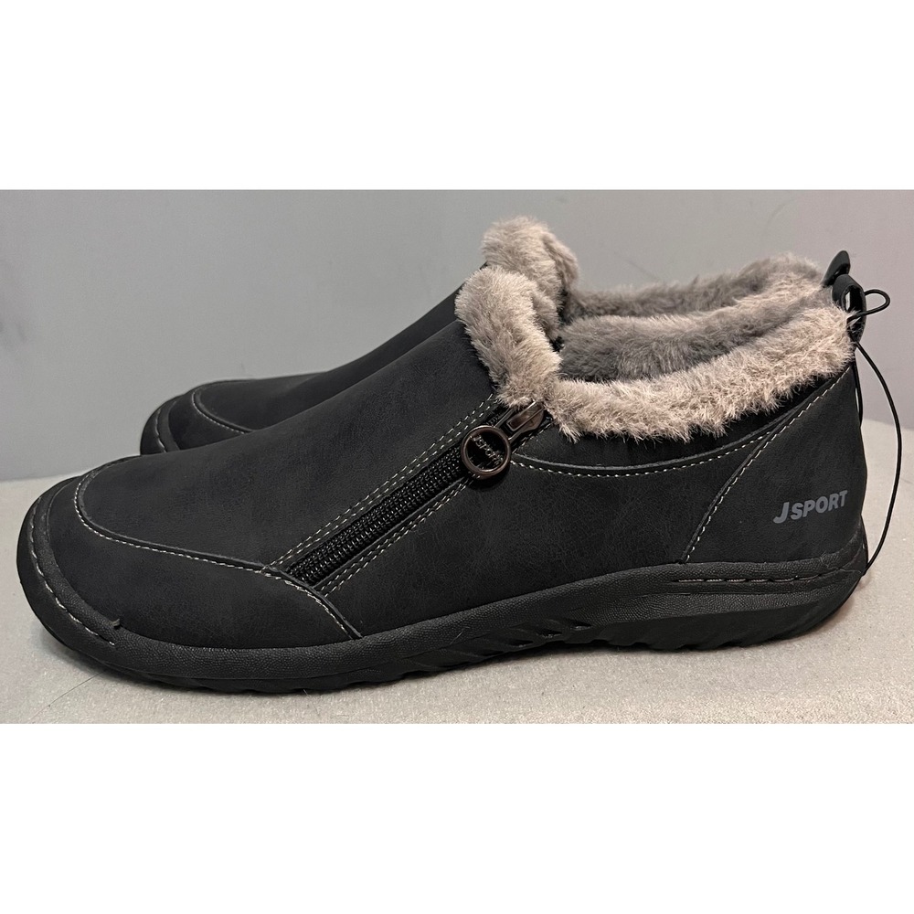 JSport by Jambu Womens Black Faux Fur Lined Memory Foam Slip On Shoes Sz 10 NWT - Picture 4 of 9